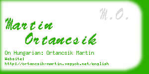 martin ortancsik business card